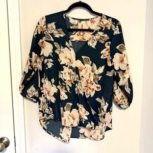 Floral cross-over blouse